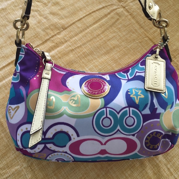 Coach poppy multicolor purse Clearance