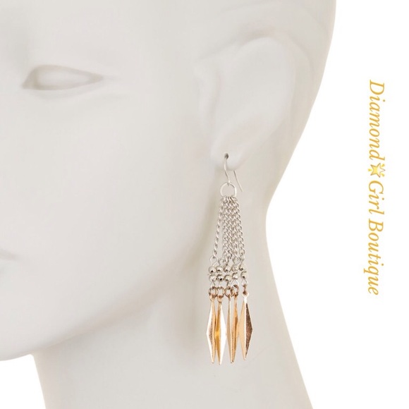 🌟Host Pick🌟Two- Tone Linear Fringe Earings - Picture 2 of 2