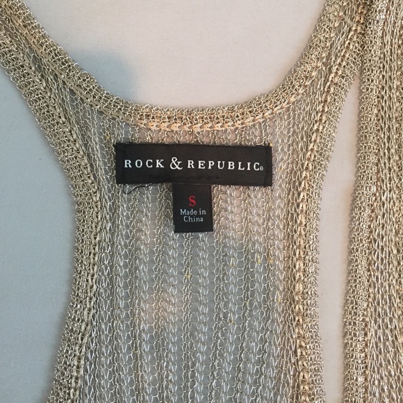 💄SOLD 💄 Metallic Tank top by Rock & Republic - Picture 2 of 3