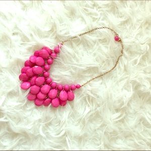 Hot pink bib necklace