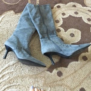 Grey suede boots