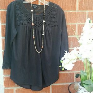 Lucky brand top with crochet detail