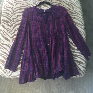Purple plaid tunic