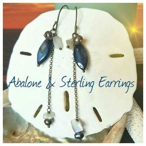 CLOSET CLOSING!Abalone, Pearl, & Sterling Earrings
