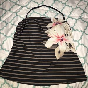 Super cute striped and flower tankini
