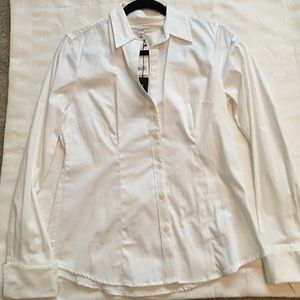 Banana Republic white tailored button down