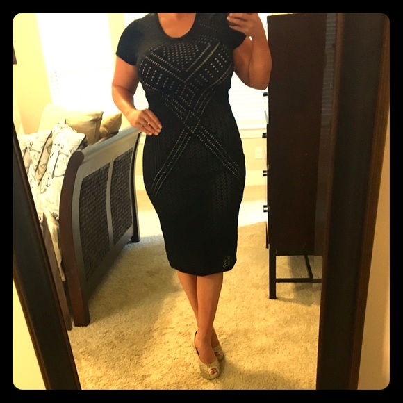 Black and Tan color block block style dress