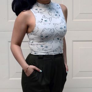 Urban outfitters / truly madly deeply cat crop top