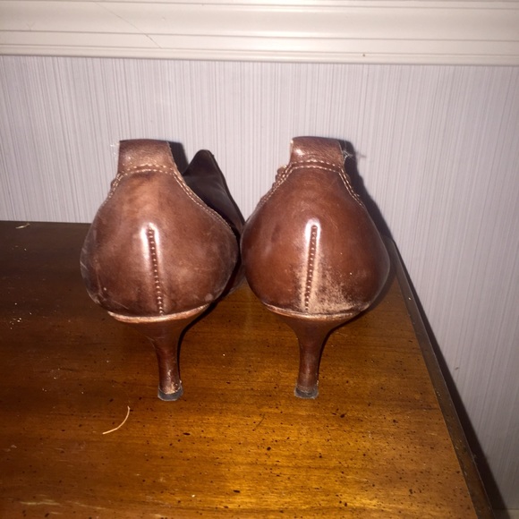 Aldo genuine brown leather pointed toe pumps - Picture 3 of 4