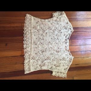 Crochet cream colored top