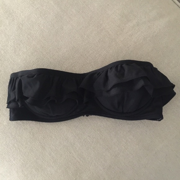 Coco Rave Black Ruffle Bikini Top w/ underwire