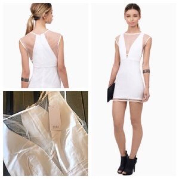 White mesh bodycon