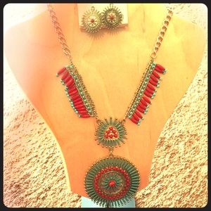 Bohemian Style Necklace and Earrings