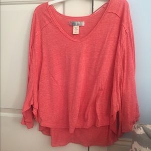 free people oversized pink top