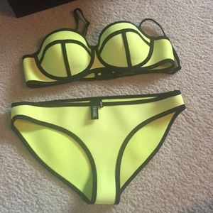 neon yellow triangl bikini