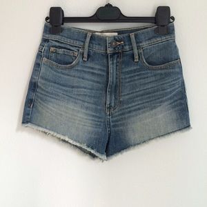 High Waisted Jean Shorts with Fringe