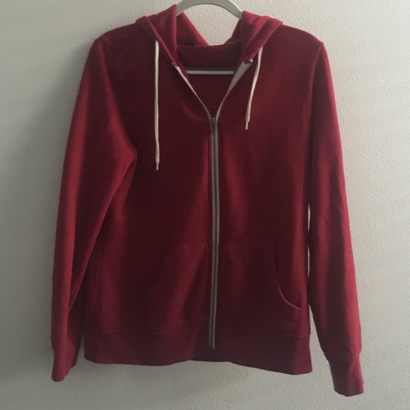 Red zip up jacket