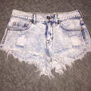 Blue jean cut off shorts