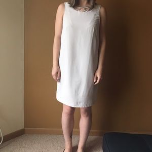 Pale pink shift dress with bead detail