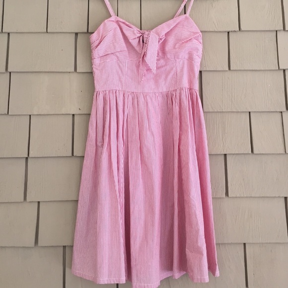 h&m red striped dress