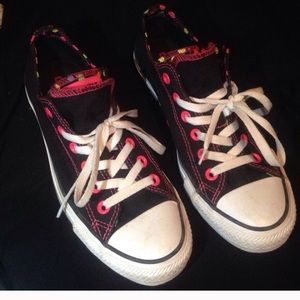 Black and Pink Converse