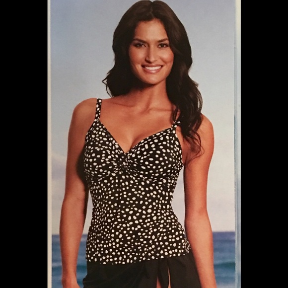 Miraclesuit - Roswell Tankini Top, Black & White
