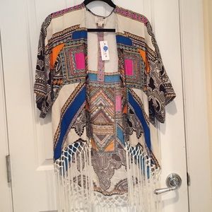 NWT ✨LA Hearts Printed Kimono- One Size