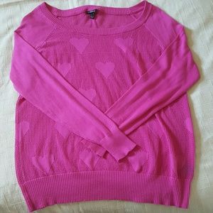 NWOT Torrid pink heart sweater
