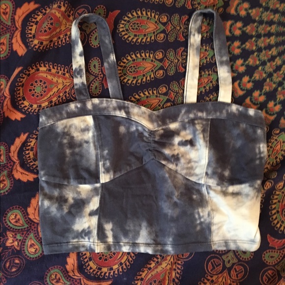 Crop top tie dye navy blue and white - Picture 1 of 3