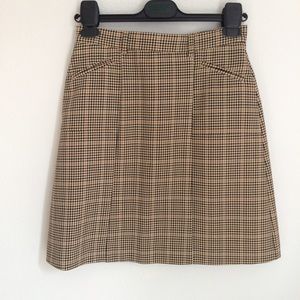 Small Plaid A-line Skirt with Detailing