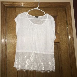Wet seal brand shirt White with lace on the bottom