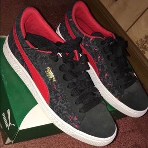 Black & Red Puma Suede