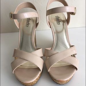 Charles by Charles David light pink wedge sandals