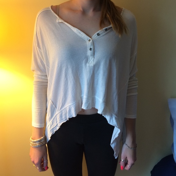 Free People, white lounge top