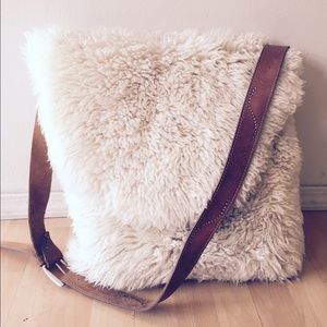 Shearling messenger bag