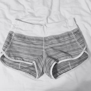Lululemon speed shorts gray and white