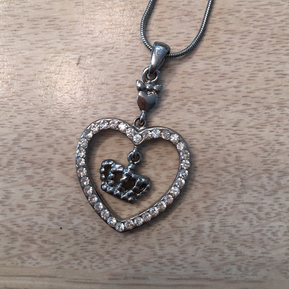 Crown inside a heart necklace