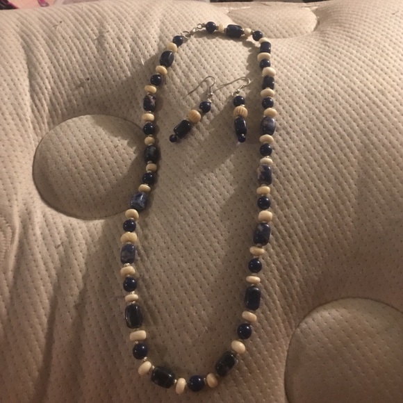 hand crafted one of a kind necklace and earrings
