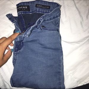 High waisted ripped jeans