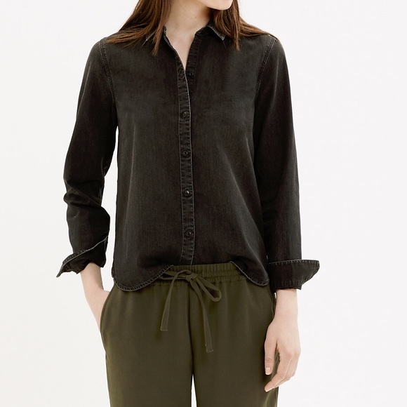 MAKE AN OFFER Madewell denim crop boyshirt