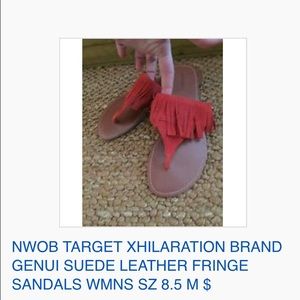 NWOB TARGET XHIL SUEDE LEATHER FRINGE SANDALS 8.5 NWOB TARGET XHIL SUEDE LEATHER FRINGE SANDALS 8.5