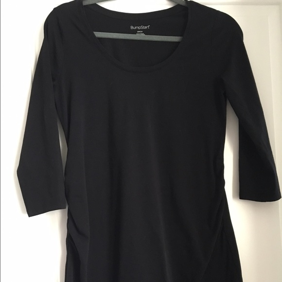 Bump start Cotton/spandex black maternity dress