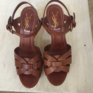 YSL Tribute Cognac Sandal 100mm