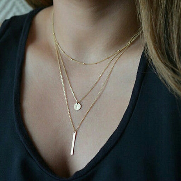Multilayer Statement Choker gold chain necklace - Picture 1 of 4