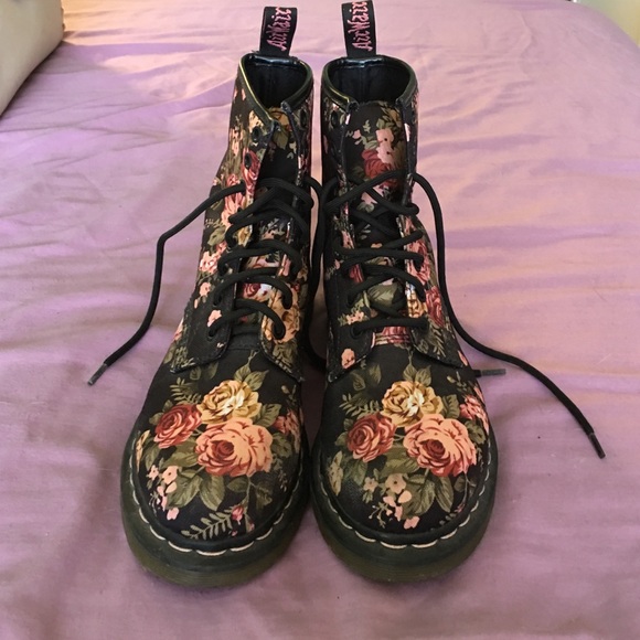Floral Doc Marten Combat Boots Size 7