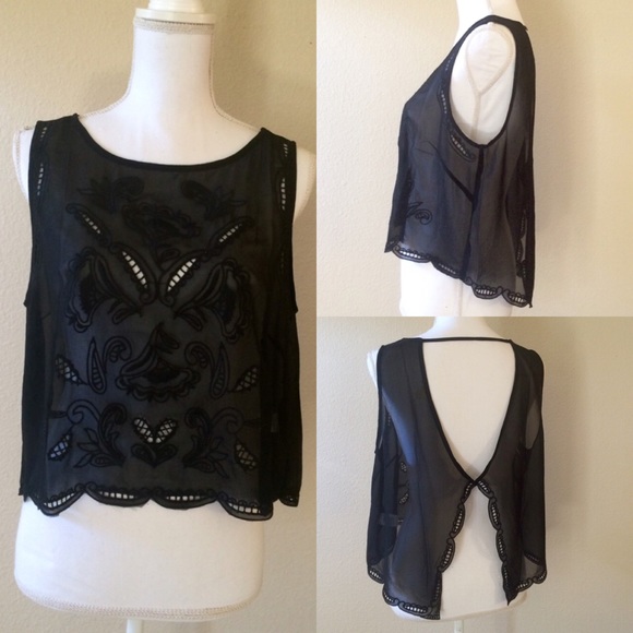 **SALE**Black Sheer Tank
