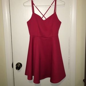Red skater dress