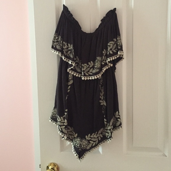 Strapless Embroidered Romper