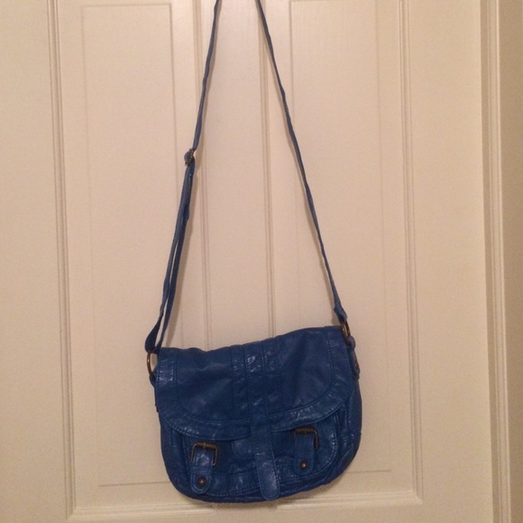 Blue cross body purse