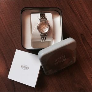 Mixed Metal Fossil Watch